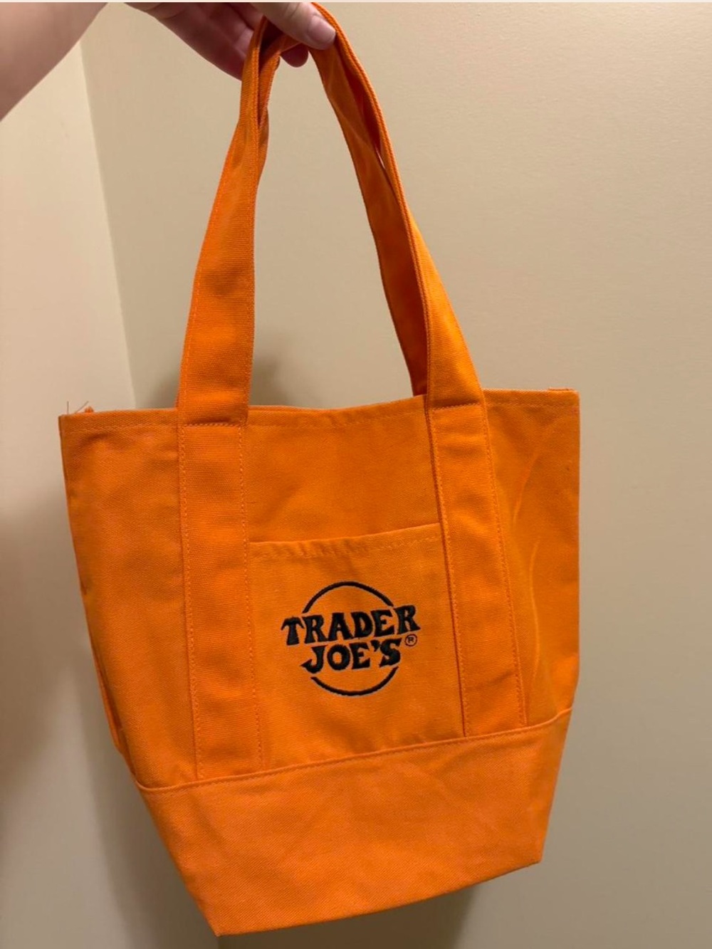 Trader Joe's Orange Canvas mini tote